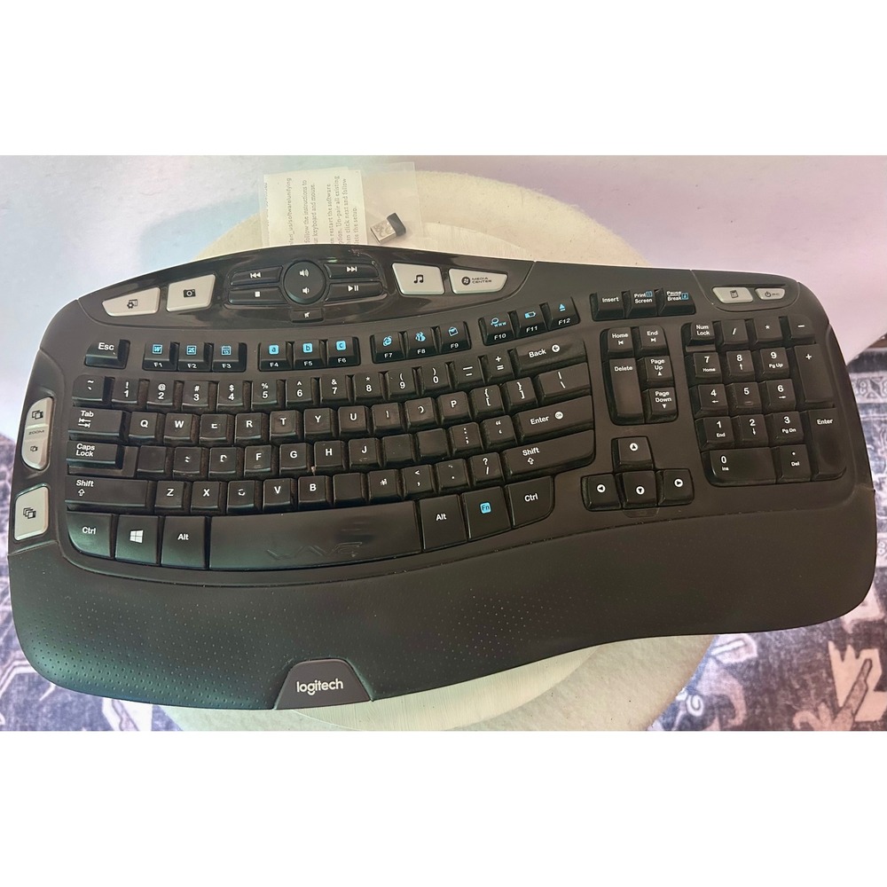 Logitech K350 Black Wireless Ergonomic Keyboard with Palm Rest